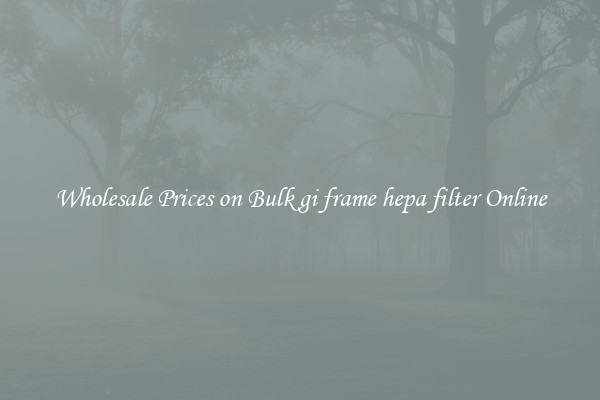 Wholesale Prices on Bulk gi frame hepa filter Online