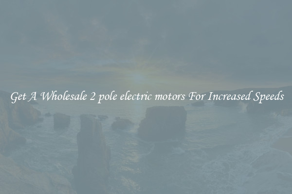 Get A Wholesale 2 pole electric motors For Increased Speeds