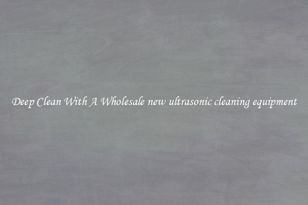 Deep Clean With A Wholesale new ultrasonic cleaning equipment