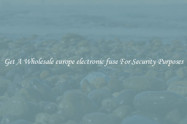 Get A Wholesale europe electronic fuse For Security Purposes