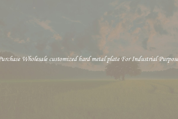 Purchase Wholesale customized hard metal plate For Industrial Purposes