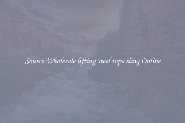 Source Wholesale lifting steel rope sling Online