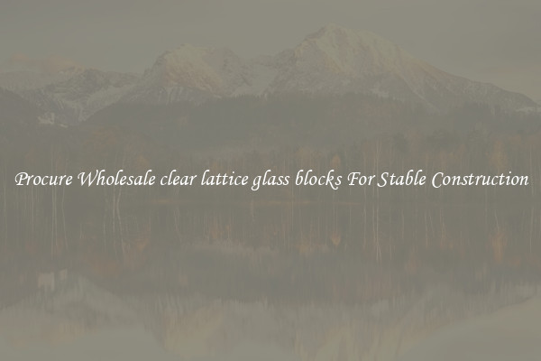 Procure Wholesale clear lattice glass blocks For Stable Construction